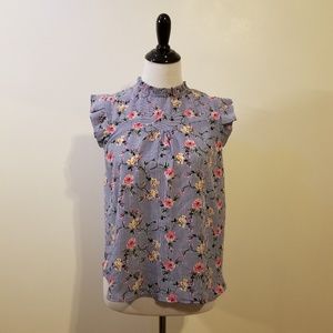 Floral sleeveless blouse